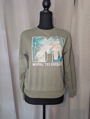 MTV Olive Green Graphic Sweatshirt - Men's Crewneck